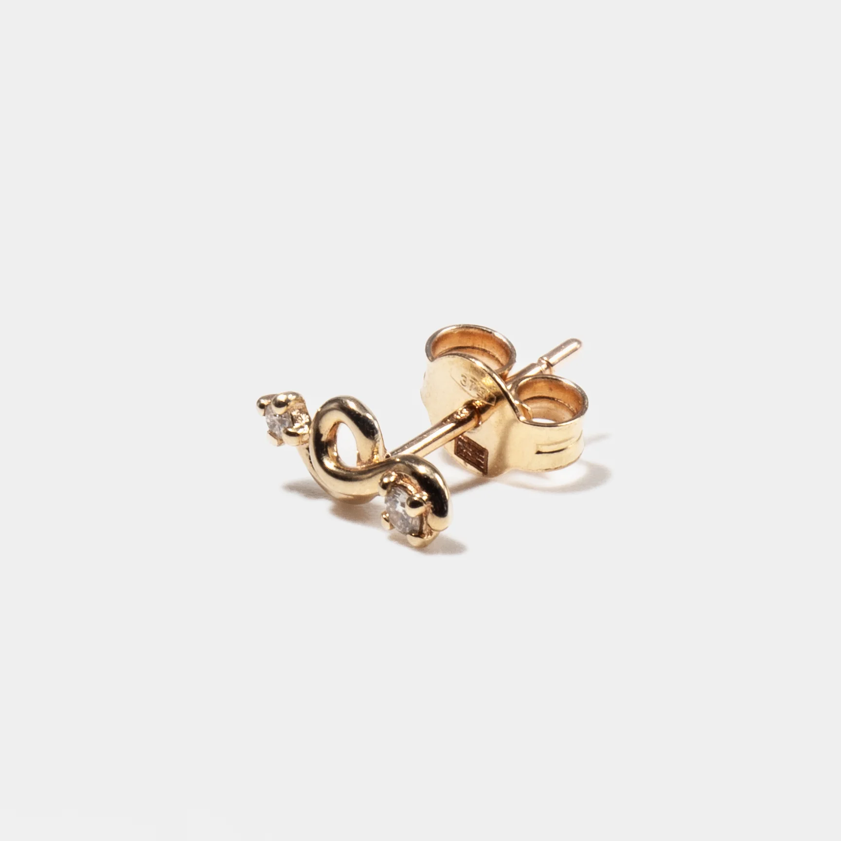 White Diamond Mini Loop Earring - Image 3