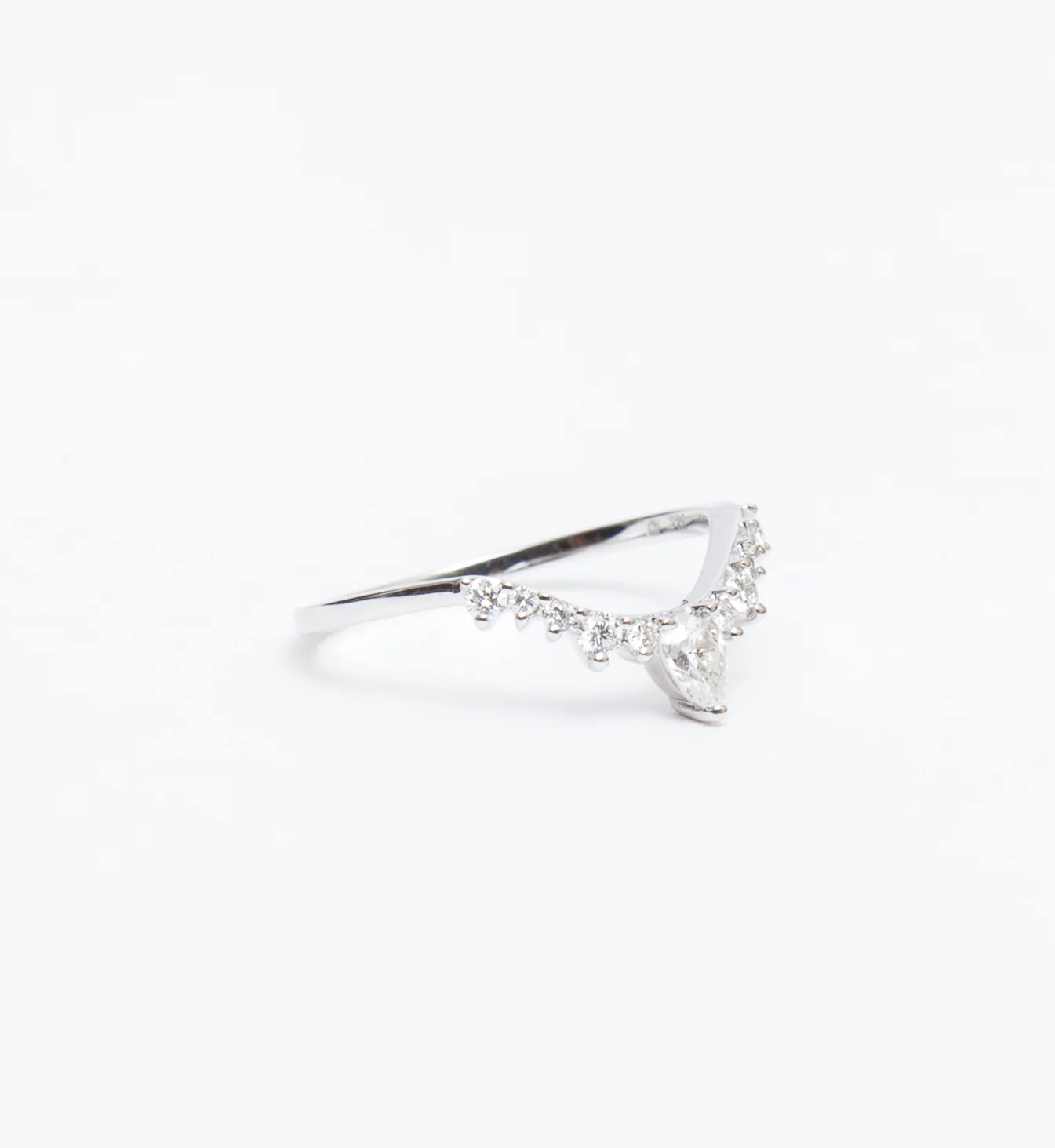 White Diamond Pear Celestine Band - Image 3
