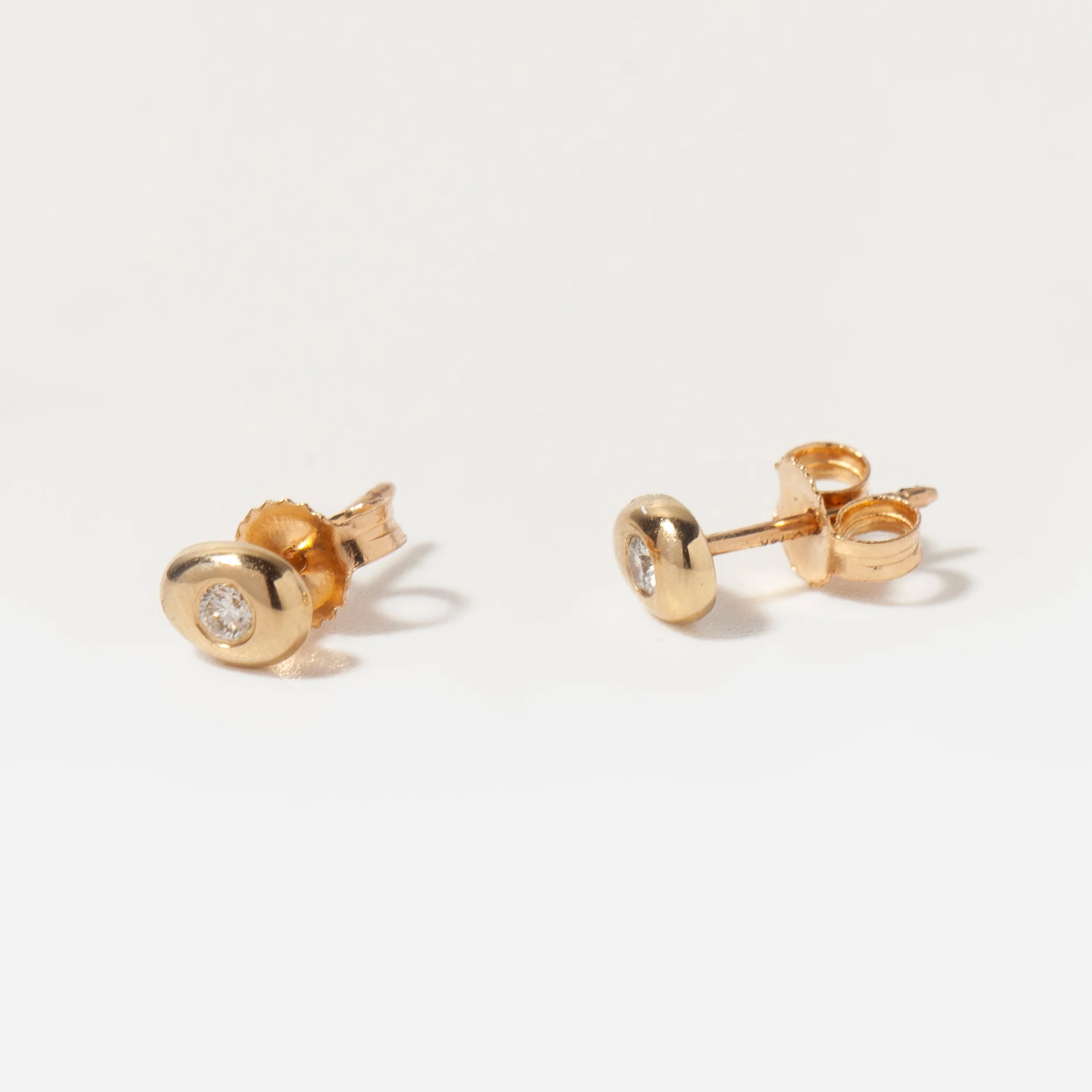 White Diamond Pebble Studs - Image 3