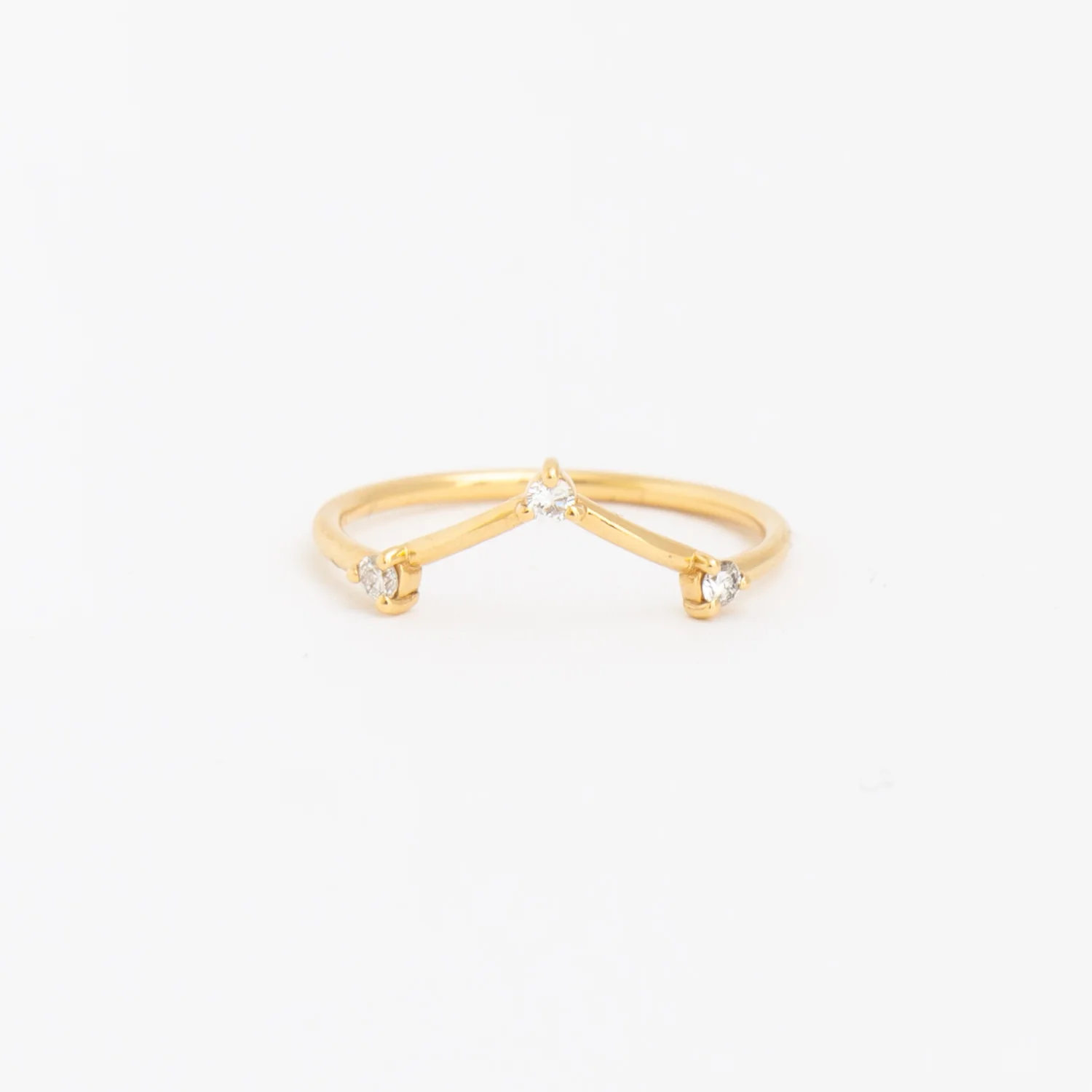 White Diamond Three-Step Triangle Ring