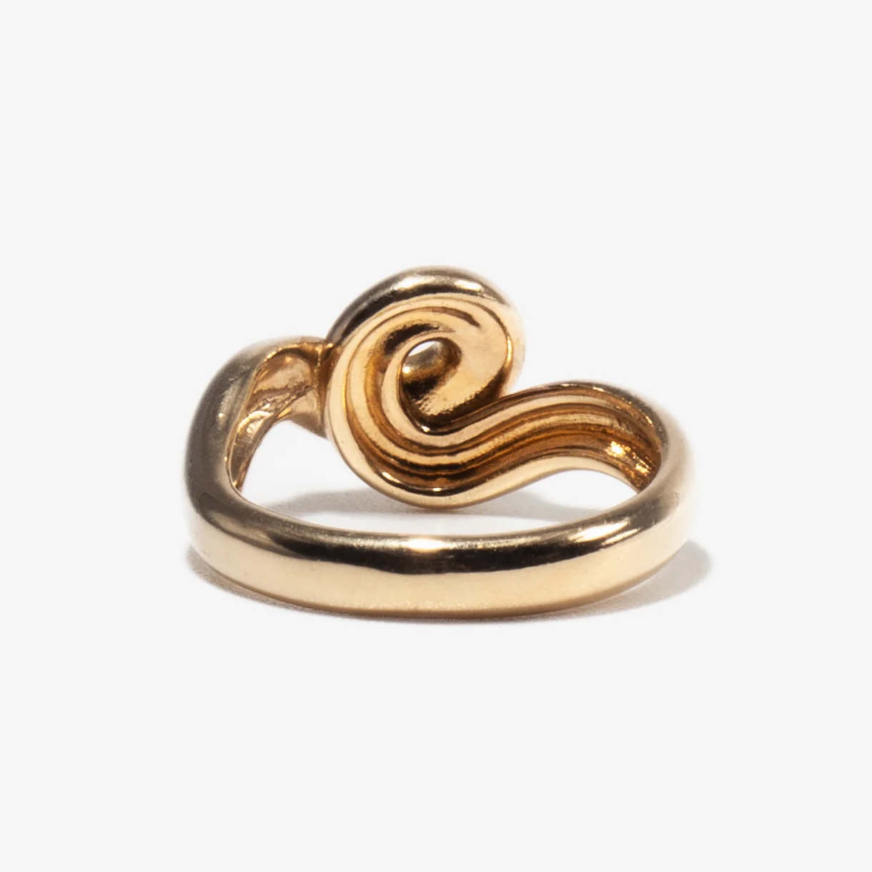 White Enamel Chunky Wave Ring - Image 4
